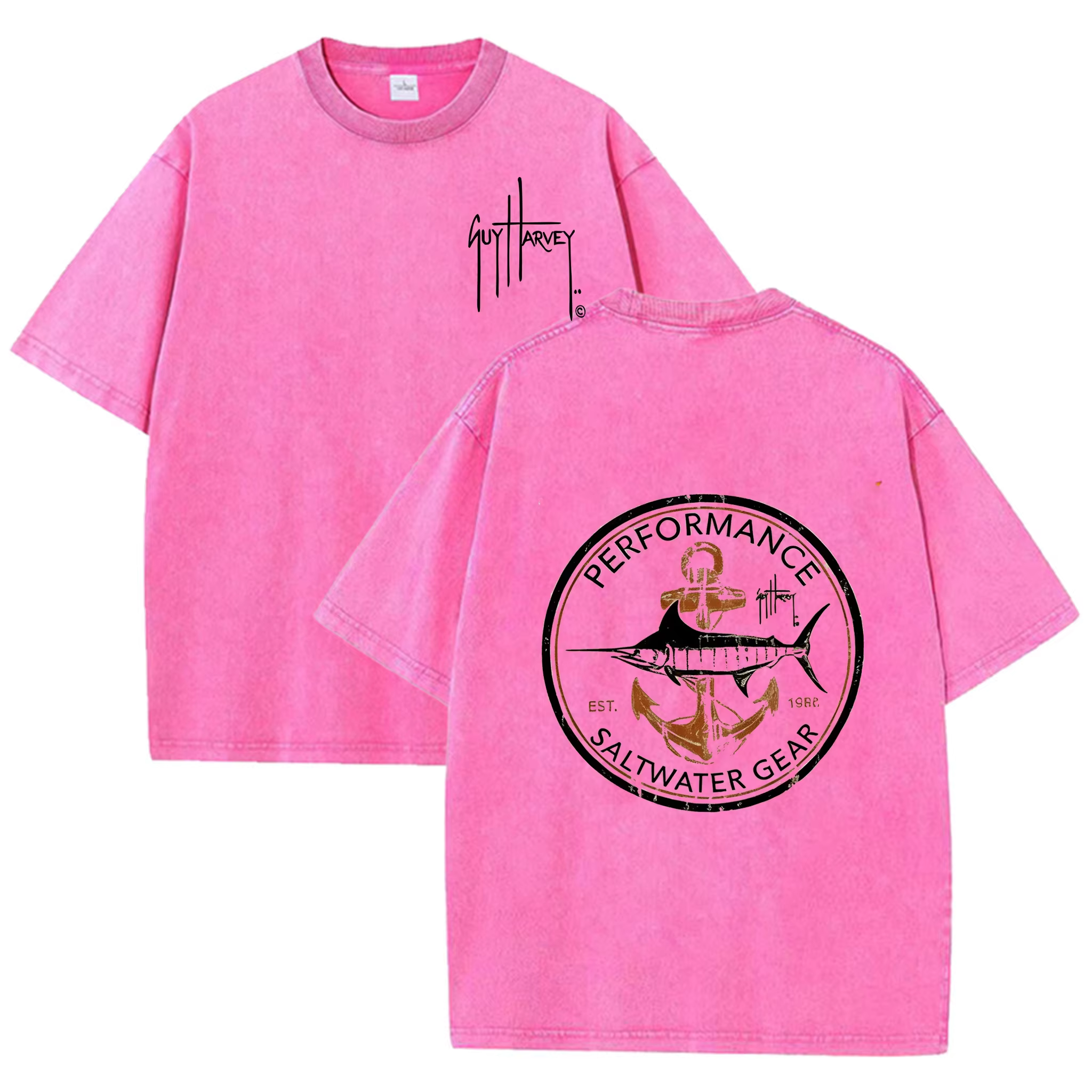 T-shirt à manches courtes en coton lavé pour homme