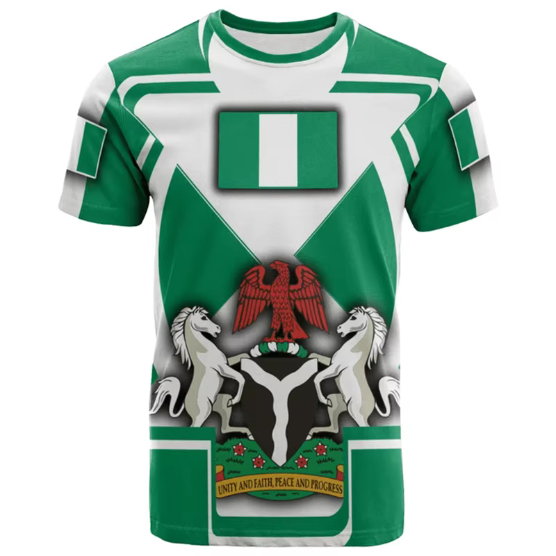 Économie à manches courtes pour hommes, Emblem Graphic Print, Nigeria Feel, Vêtements africains, Zones Ropa, Été, Respzed, Homme, Y-Man