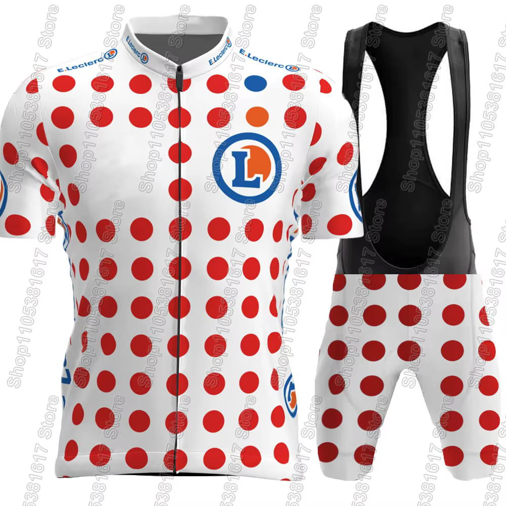 Maillot de cyclisme France Tour 2026 TDF pour homme, ensemble vert jaune à pois, vêtements courts, chemises de vélo de route, combinaison, short de cyclisme à bretelles, Ropa