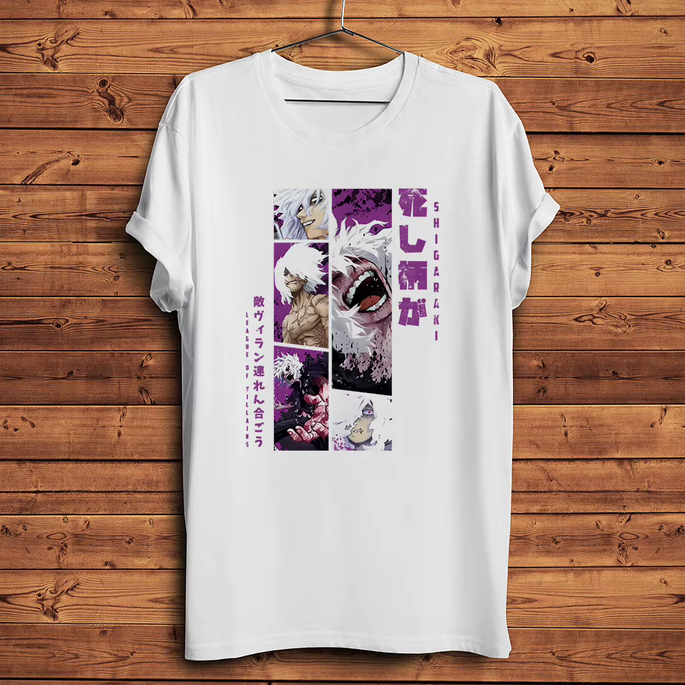 MHA Anime, Hero Academia Villain, Shigaraki Tomura, T-shirt manga amusant, T-shirt décontracté à manches courtes pour hommes, T-shirt unisexe respirant