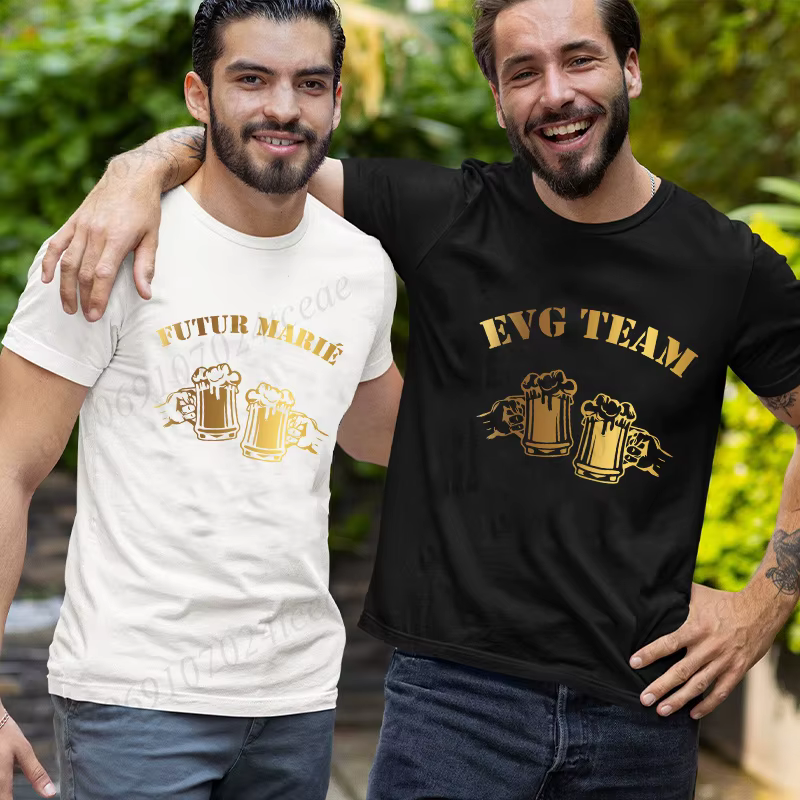 T-shirt pour homme, équipe du marié français Evg