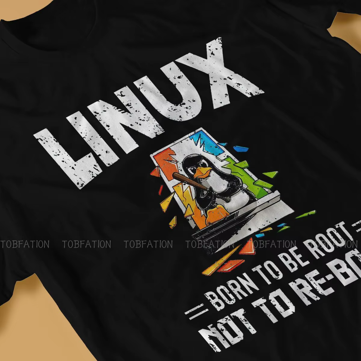 Linux Born to Be Root Not To Reboot Unique T-Shirt