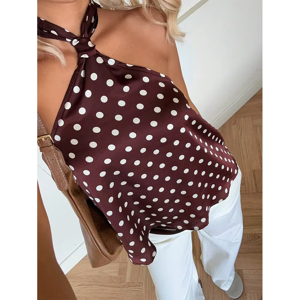 Débardeurs et Camisoles Vintage en Satin pour Femme
