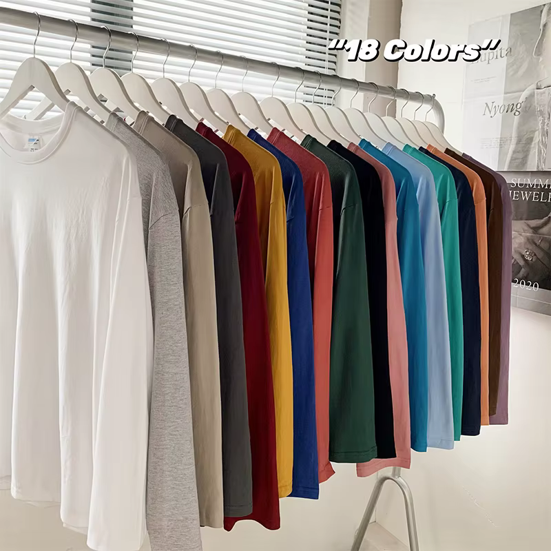 T-shirt blanc à manches longues pour hommes et femmes