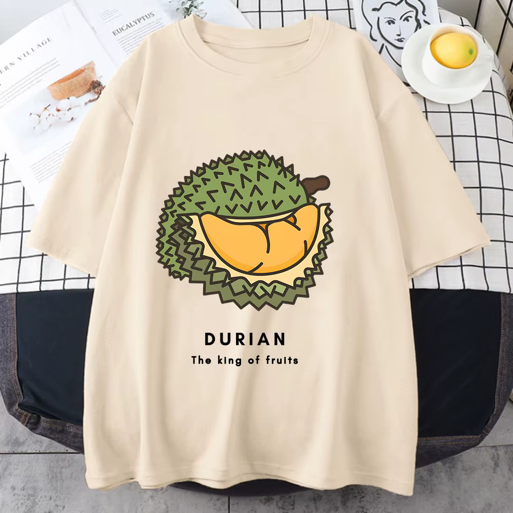 Durian-T-shirt à manches courtes pour hommes et femmes