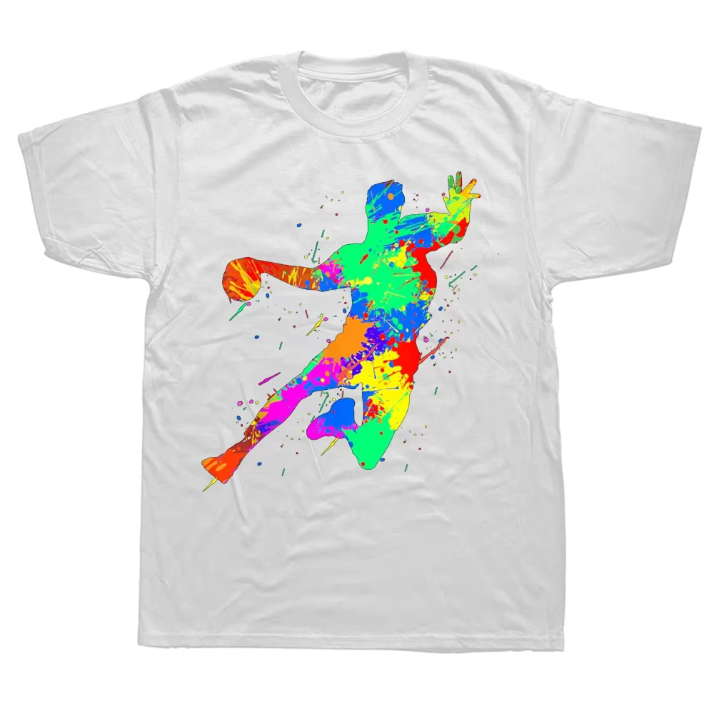 Conceptions drôles de joueur de Handball pour hommes femmes T-shirts hauts col rond à manches courtes mode t-shirt vêtements T-shirts de base