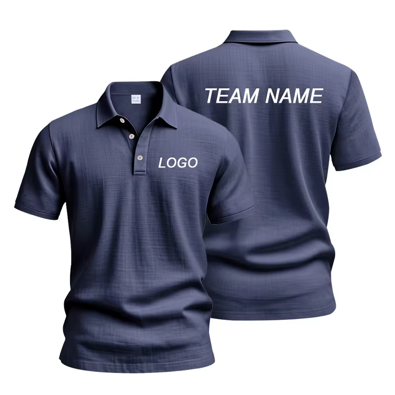 Chemises polo en lin uni pour hommes