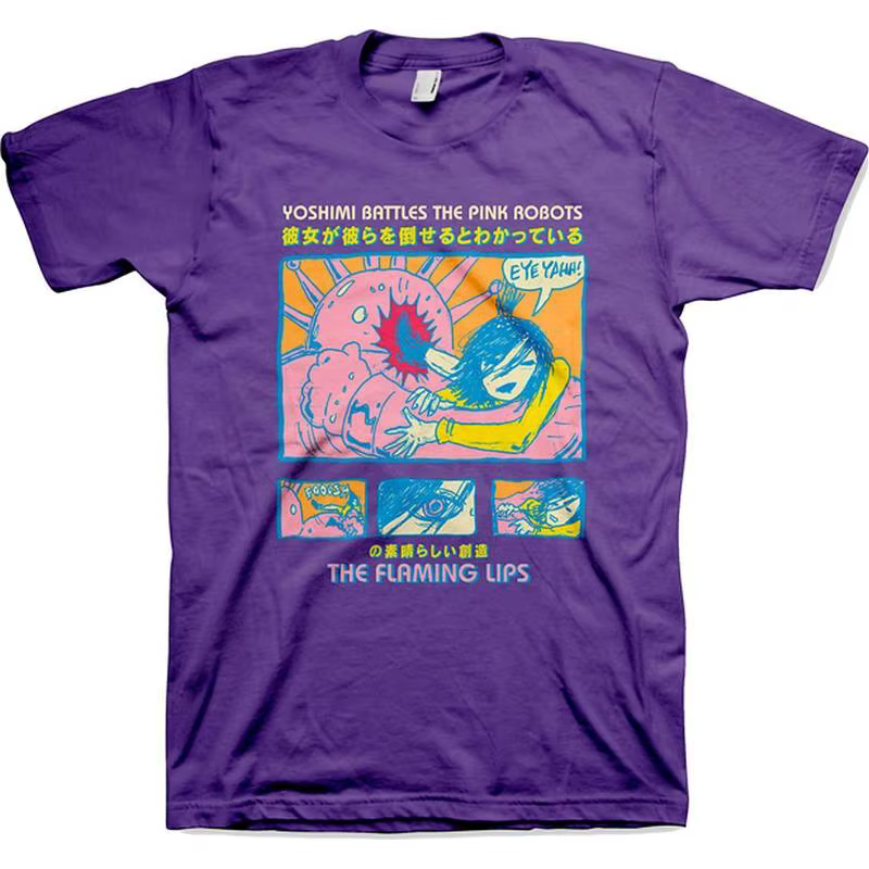 Les lèvres flamboyantes Yoshimi t-shirt violet S 3X