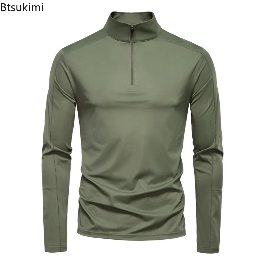 Nouvelle Collection Printemps-Été 2026 – T-shirt Anti-UV UPF100+ à Manches Longues et Demi-Zip pour Homme – Idéal Pêche et Randonnée en Extérieur