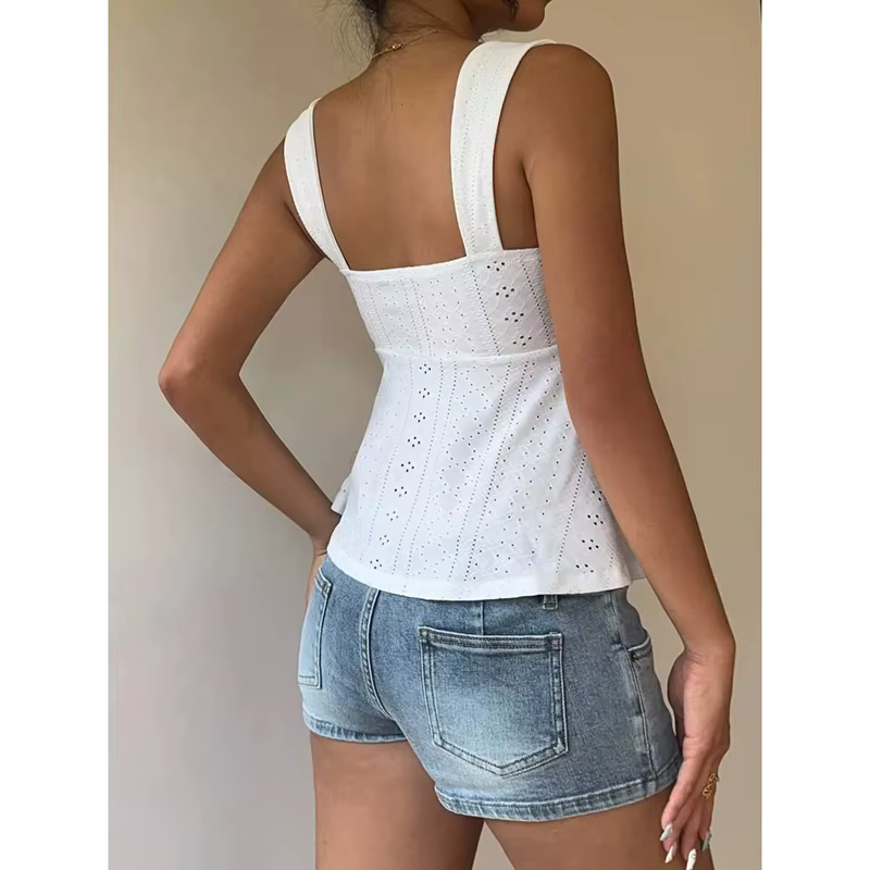 Débardeur femme à nœud à nouer sur le devant