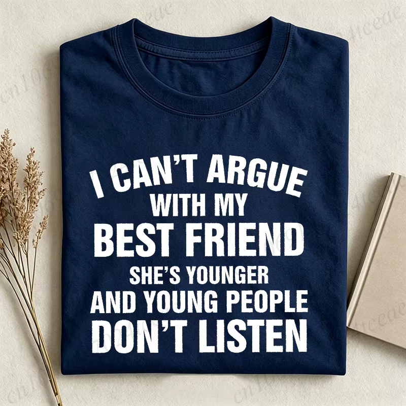 T-shirt « Meilleur Ami » Sarcastique pour Femme – Tenue d'Été Décontractée à Col Rond et Manches Courtes – Idée Cadeau