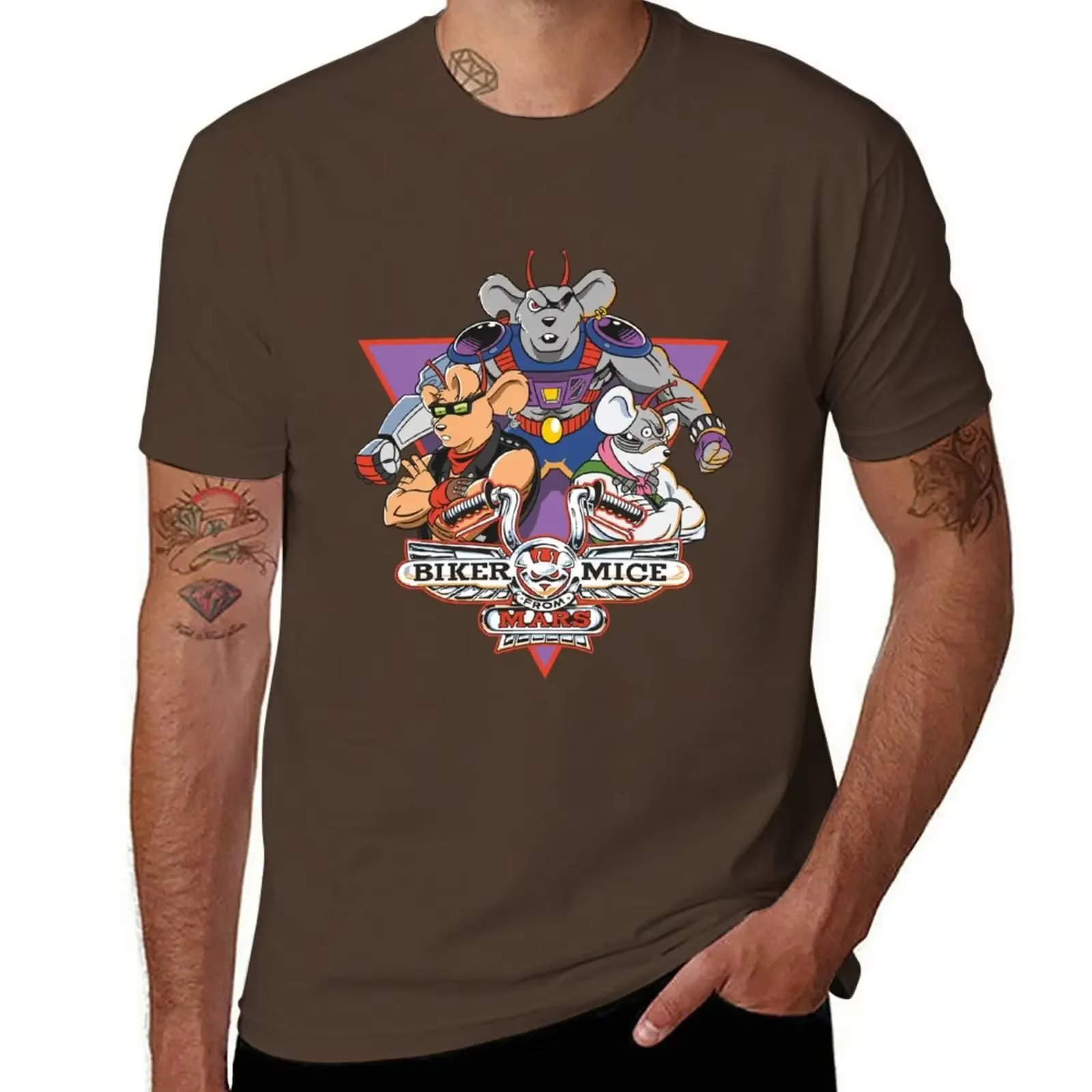T-shirt de motard unique 100% Coton Biker Mice From Mars Bikermice Streetsharks Street Sharks USA Taille Homme Mode Poids Lourd