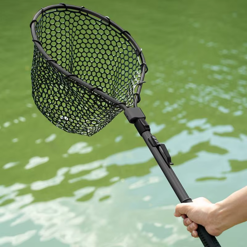 Epuisette de pêche télescopique avec poignée