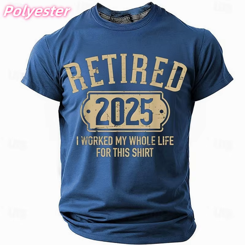 3D imprimé 2025 Retire T-shirt pour hommes mots humoristiques motif t-shirts été décontracté col rond à manches courtes