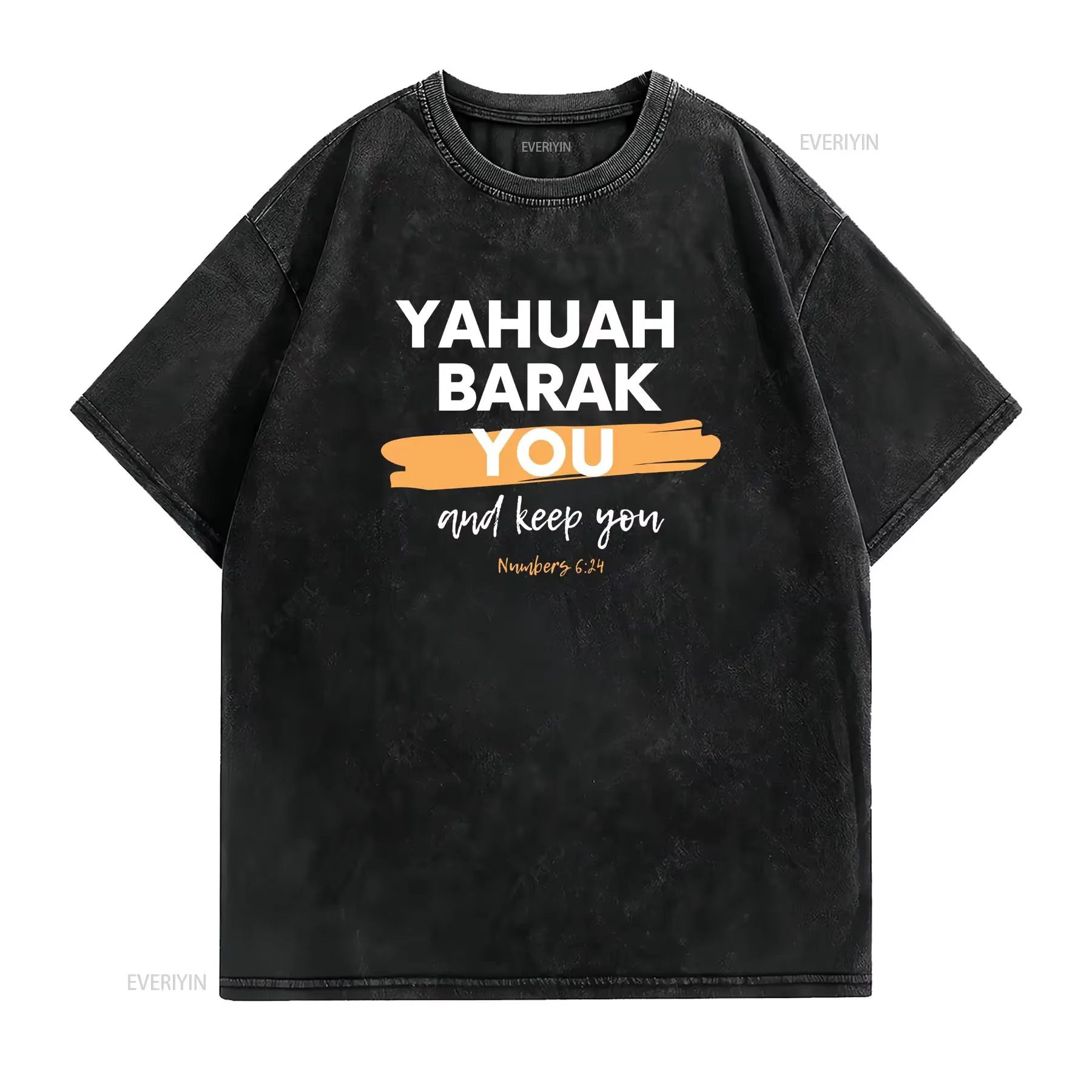 Yahuah Barak vous Softstyle t-shirt la plus haute vintage lavé vêtements de créateur de mode haut pour un usage quotidien homme graphique doux