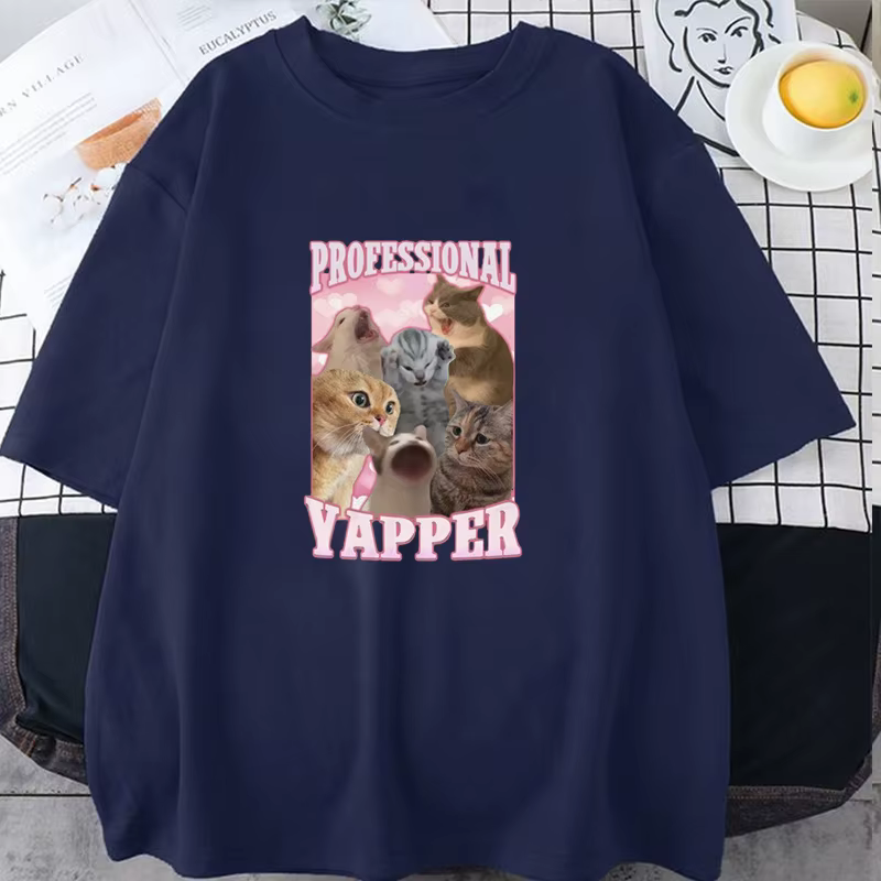 T-shirts imprimés avec des mèmes de chats amusants pour hommes et femmes