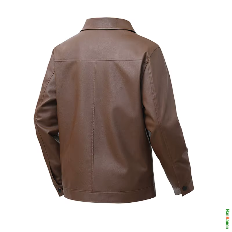 Veste en cuir coupe ample : confortable