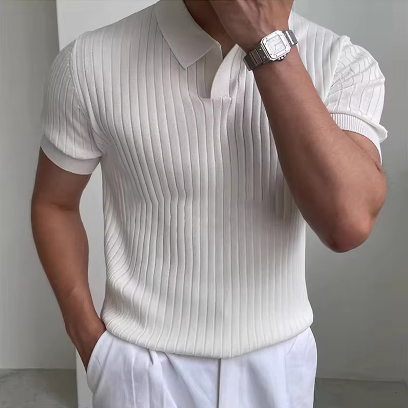 Polo de golf slim fit pour homme 2026 – T-shirt d'été sportif et décontracté à col ouvert