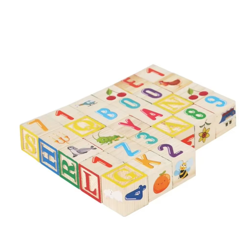 Blocs de construction en bois pour apprentissage Cognitif