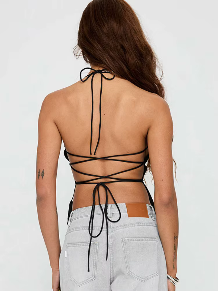 Haut Corset à nouer au dos pour femmes