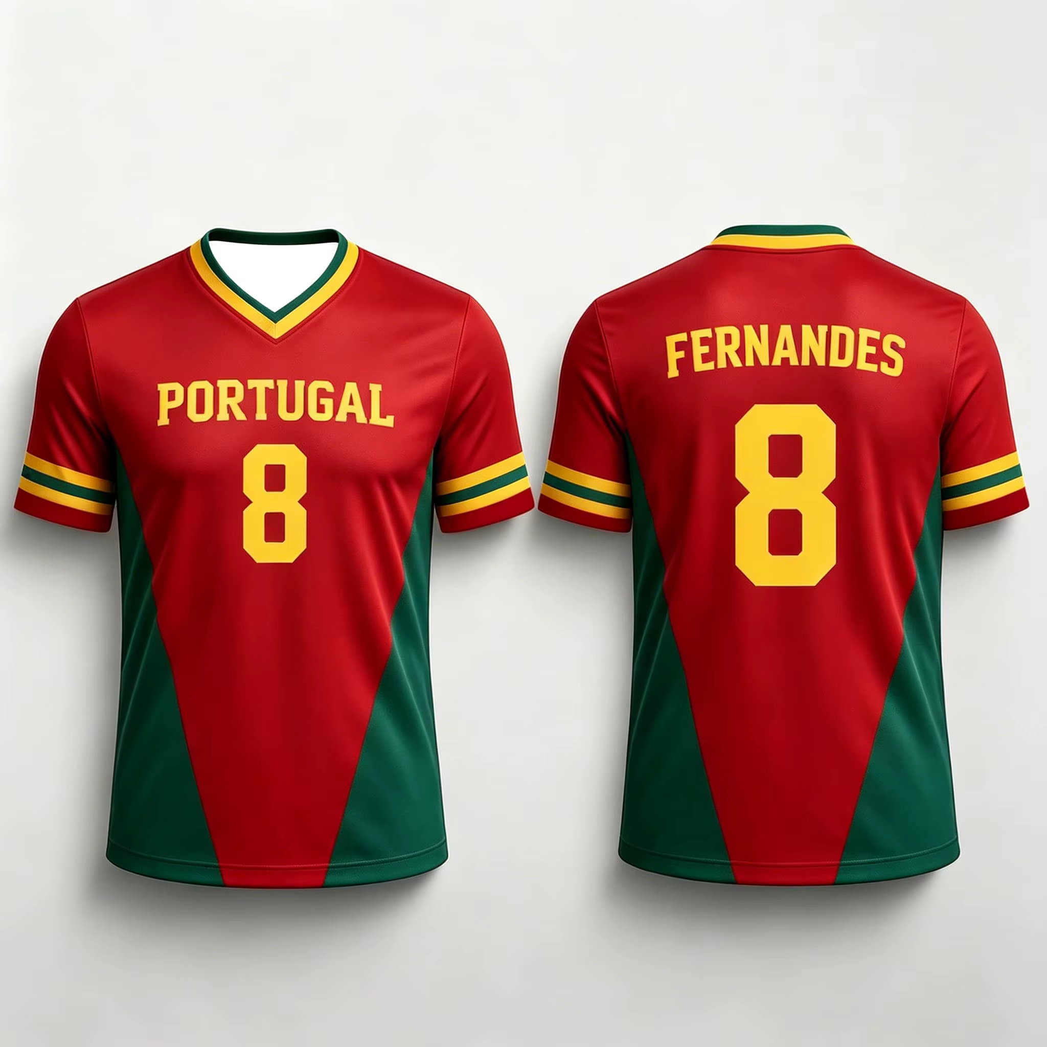 T-shirt de sport pour supporters de football du Portugal, pour hommes, femmes, garçons, enfants, parents, col en V, séchage rapide, manches courtes, t-shirt pour enfants