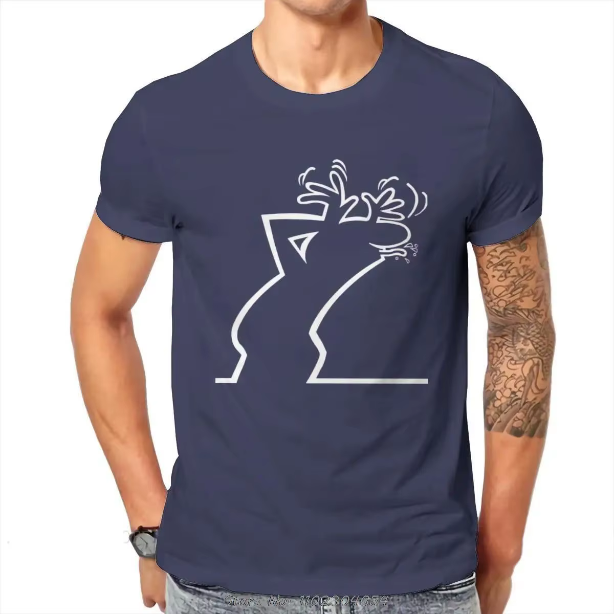 La Linea The Line Osvaldo Cavandoli TV haut homme mode heureuse T-shirt été rue col rond décontracté Camisetas