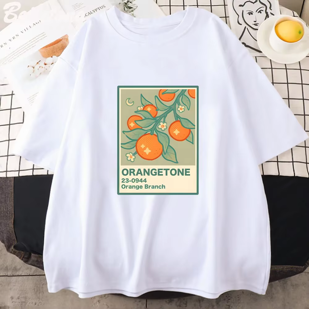 T-Shirt imprimé branche Orange