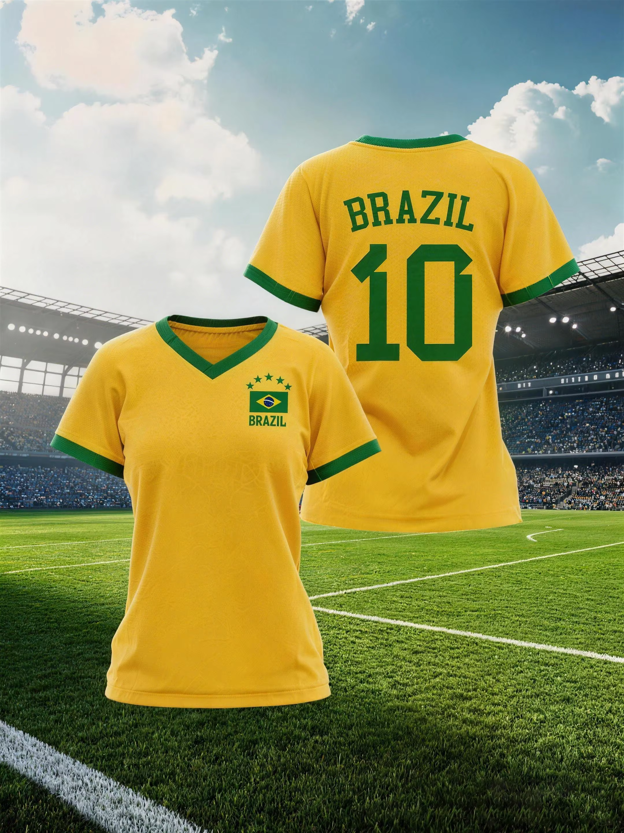 T-shirt esthétique de l'équipe nationale du Brésil pour femmes