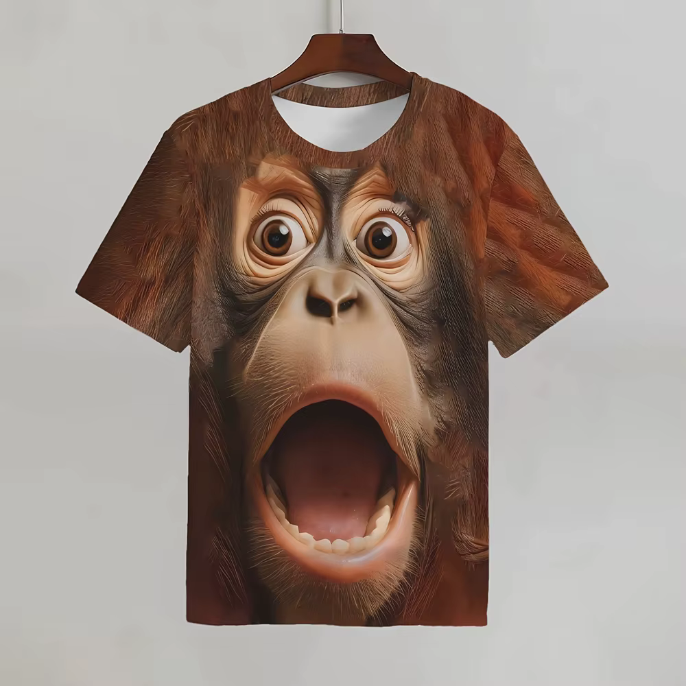 Drôle singe imprimé T-shirts pour hommes été vêtements