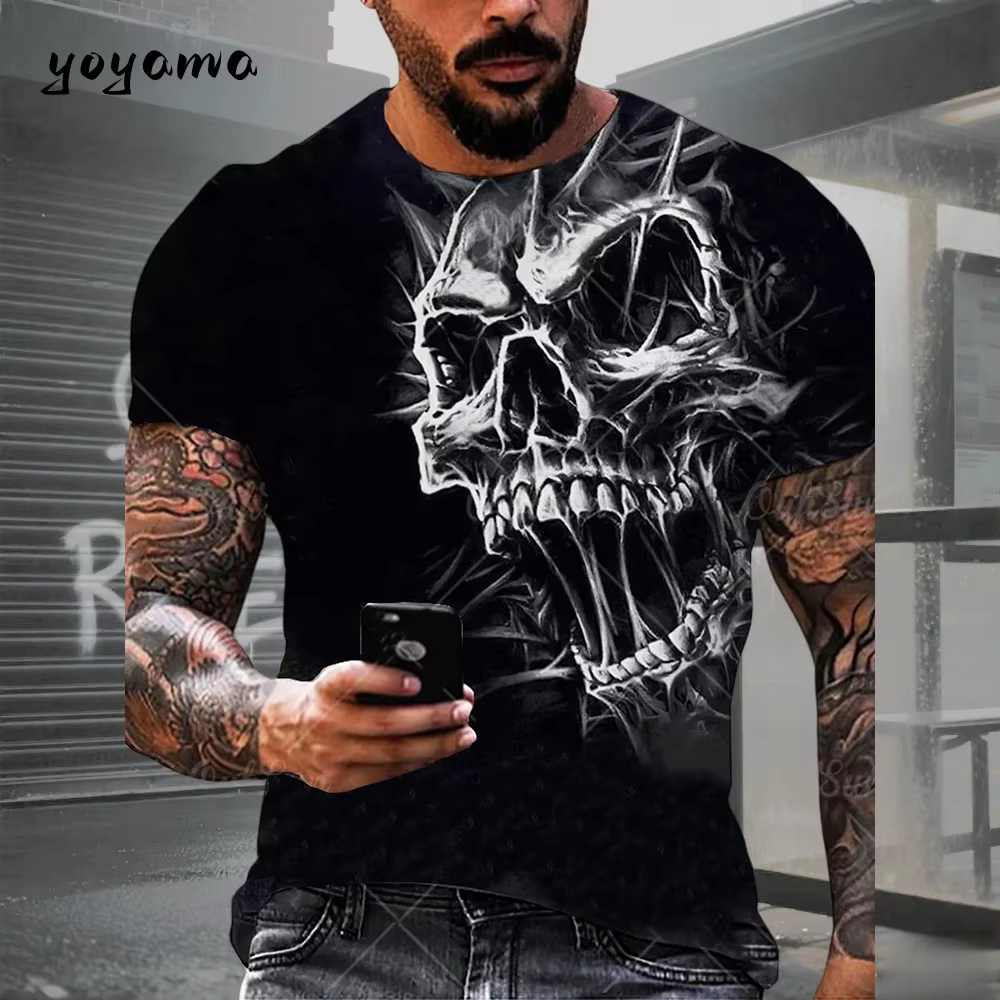 T-shirt pour homme avec imprimé squelette