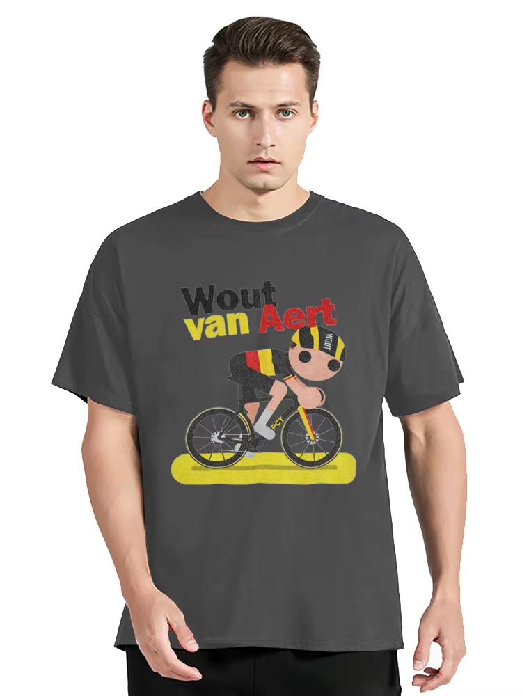 T-shirt en coton de dessin animé mignon pour hommes