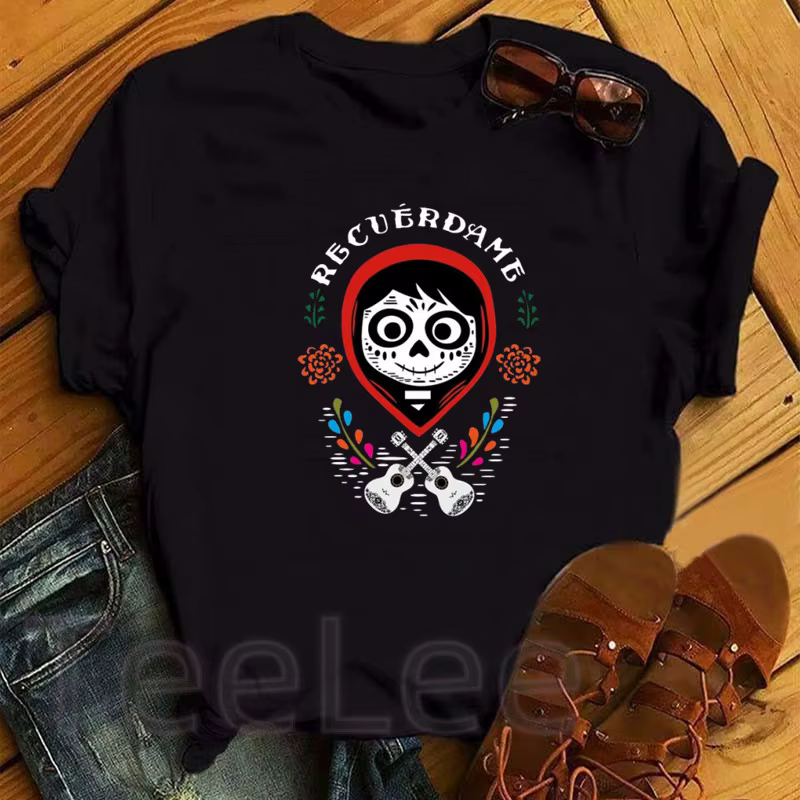 T-shirts pour femmes avec imprimé Coco de dessin animé