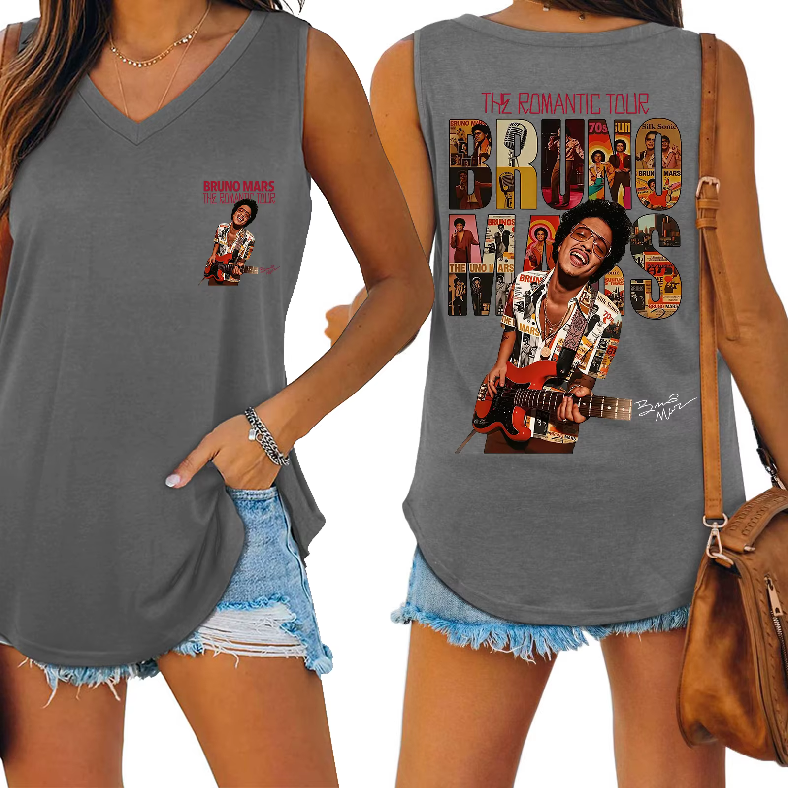 Bruno Mars The Romantic Tour 2026 Tank Top pour femme