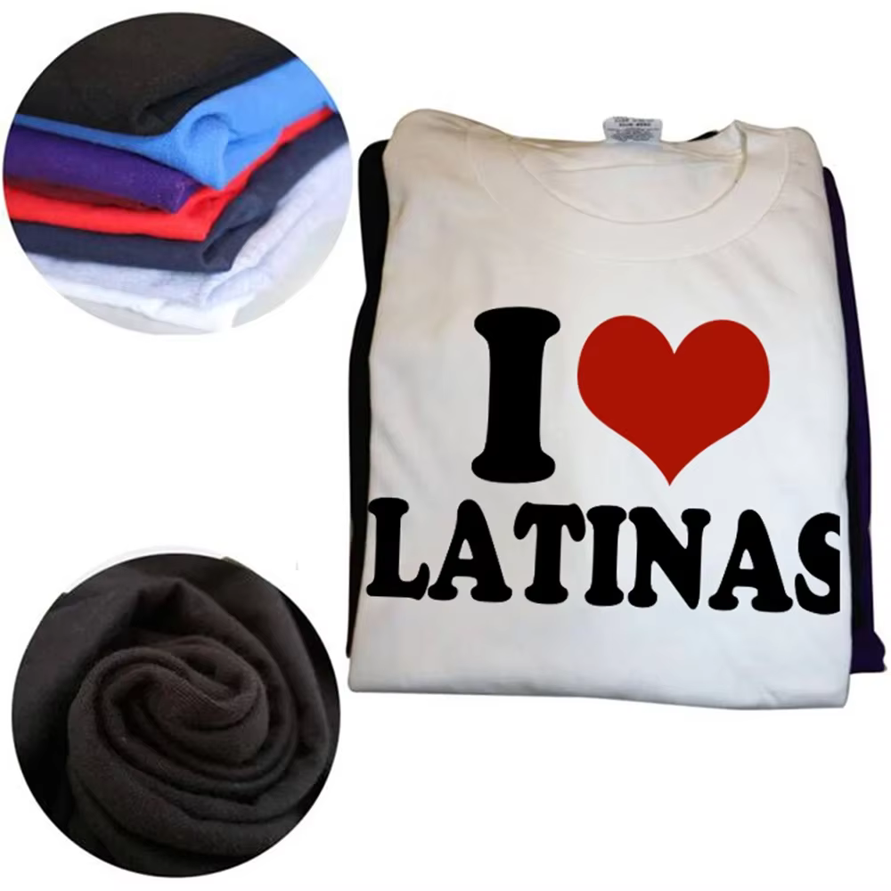 Drôle coeur rouge amour Latina j'aime Latinas T-Shirt hommes décontracté mode lâche Hip Hop Harajuku