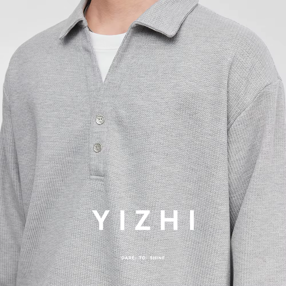 T-shirt Polo Homme Tendance à Col Revers Effet Deux Pièces