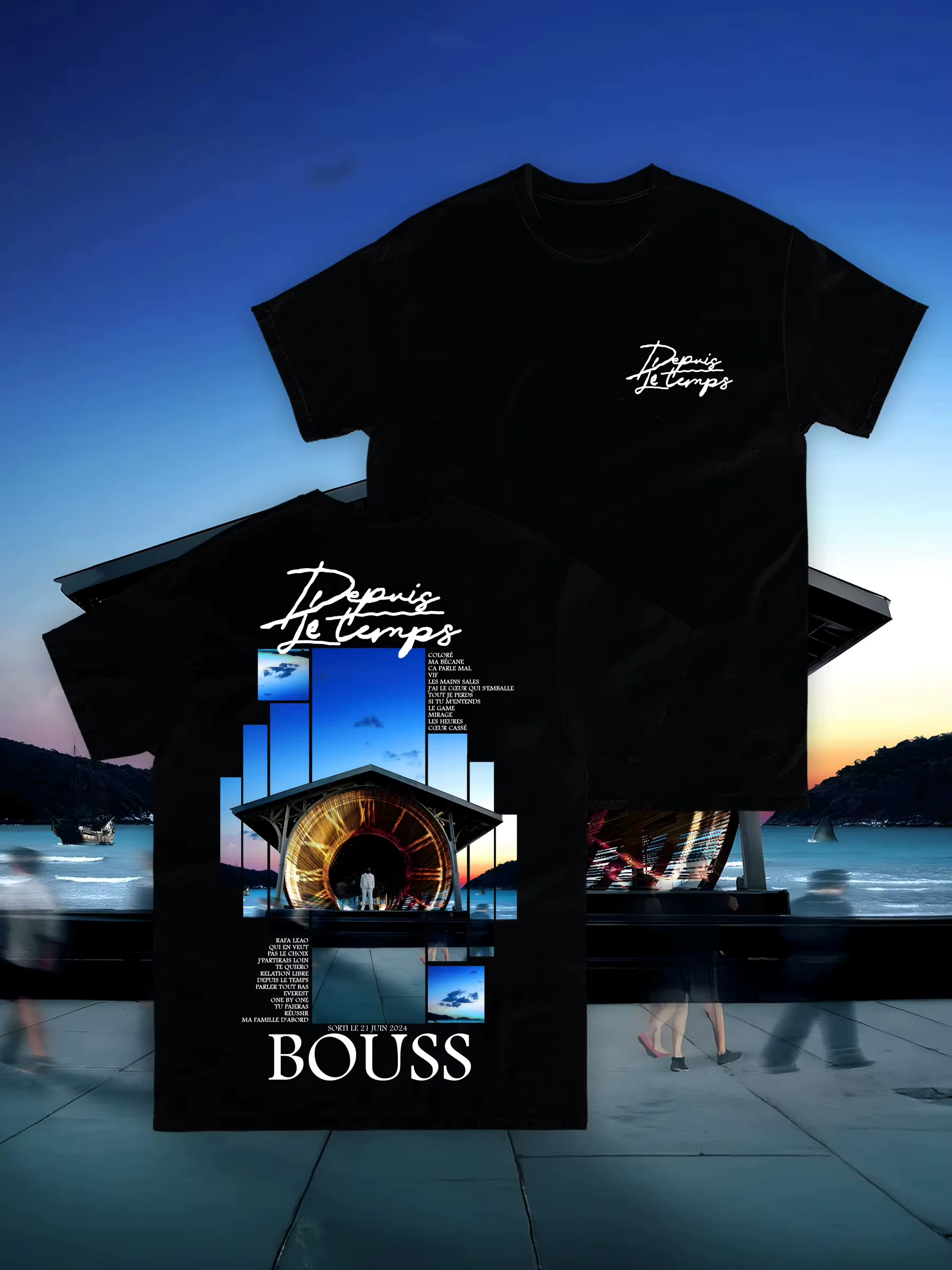 T-shirt imprimé du rappeur français Bouss
