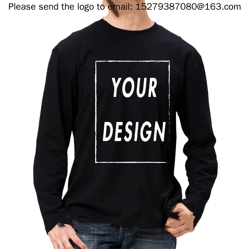 Les hommes et les femmes peuvent ajouter une copie d'image gratuite aux T-shirts en coton à manches longues sans logos