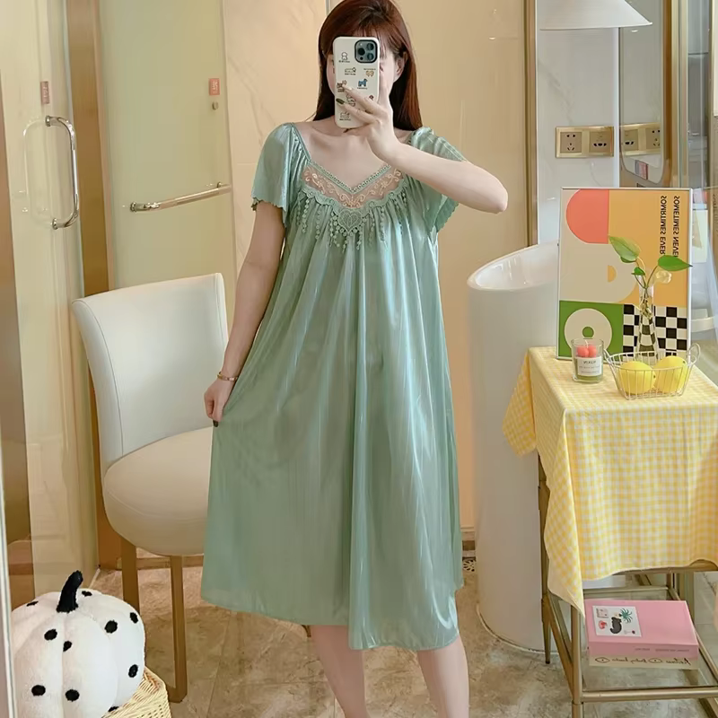 Slip robe de nuit femmes à manches courtes vêtements