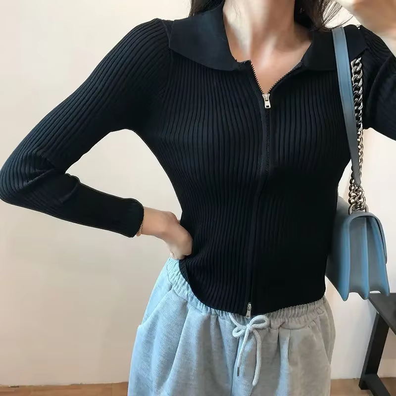 Cardigan Slim Fit à col polo pour femme