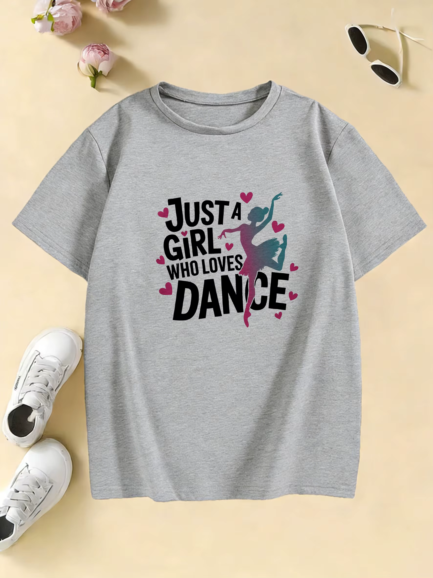 T-shirt graphique drôle « Just A Girl Who Loves Dance » pour enfants et filles