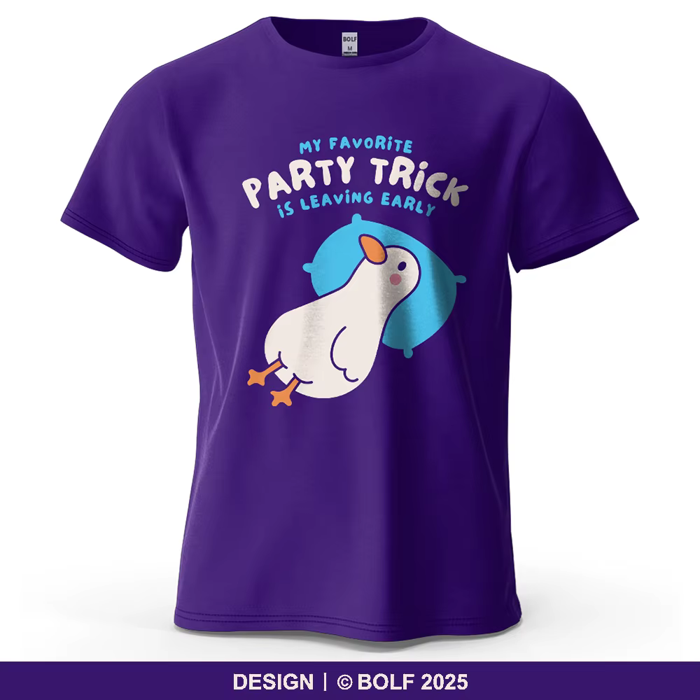 Party Duck T-Shirt homme imprimé ludique 100% coton surdimensionné relatable rassemblement graphique t-shirts pour haut