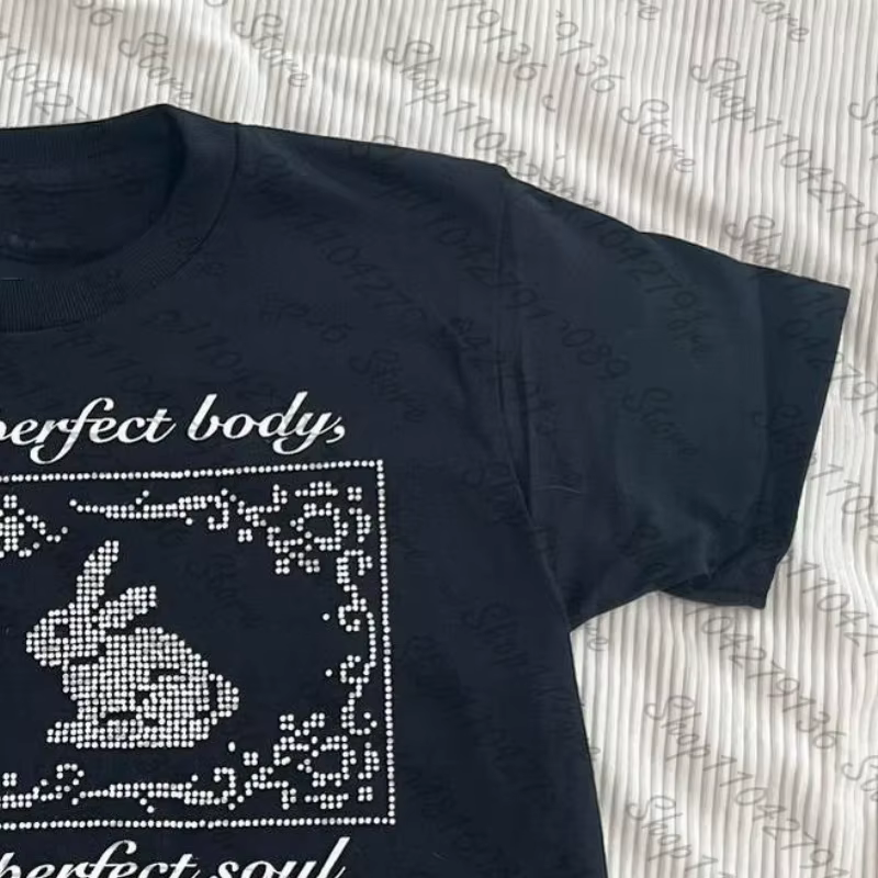 T-shirts imprimés lettres style punk pour femmes