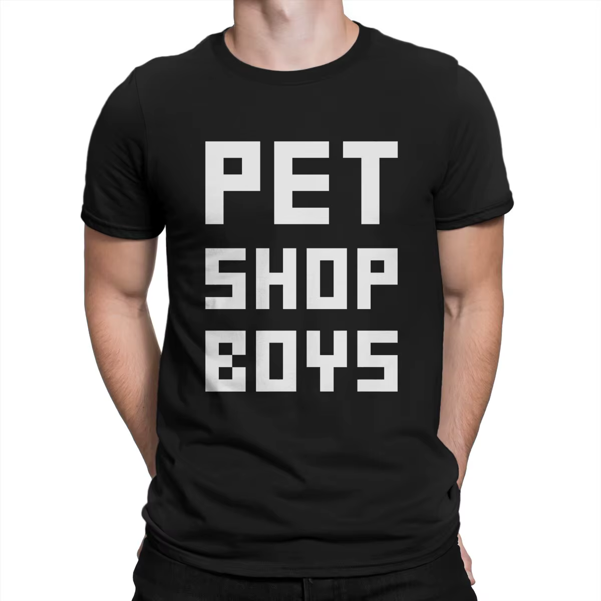 T-shirt basique à col rond pour hommes