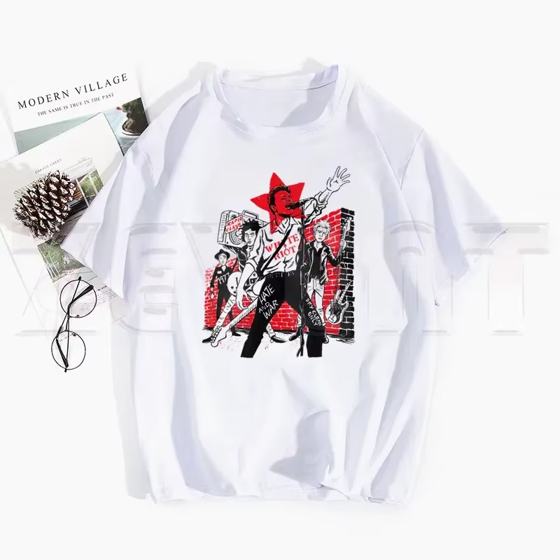 Londres appelant le choc Album Ullzang t-shirts printemps hauts