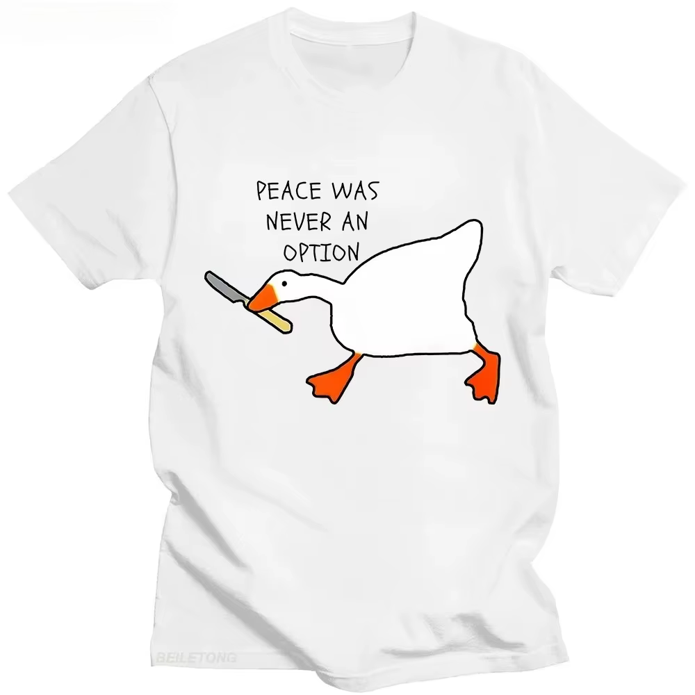 Untitled Goose Game Peace Was Never An Option T-shirt graphique décontracté d'été à manches courtes