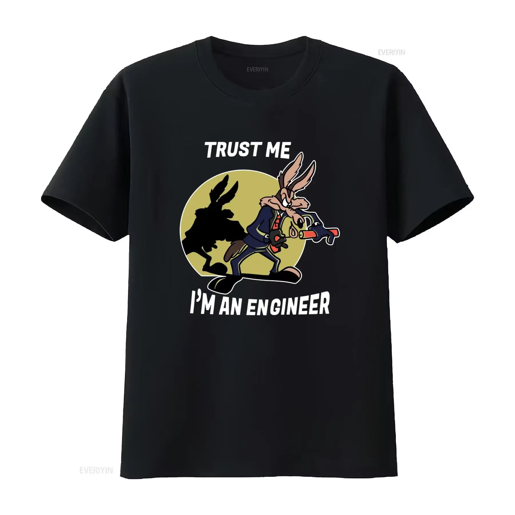 T-shirt décontracté pour homme « Trust Me I'm An Engineer Coyote Cartoon »