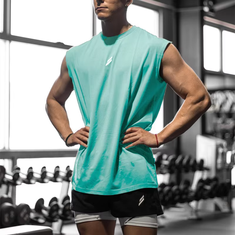 Nouveau été Fitness sport débardeur hommes respirant maille ample entraînement sans manches T-shirt séchage rapide