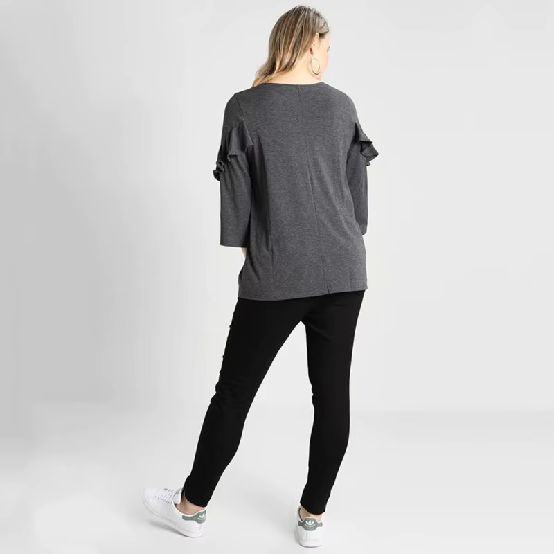 T-shirt en coton à manches trois quarts pour femmes