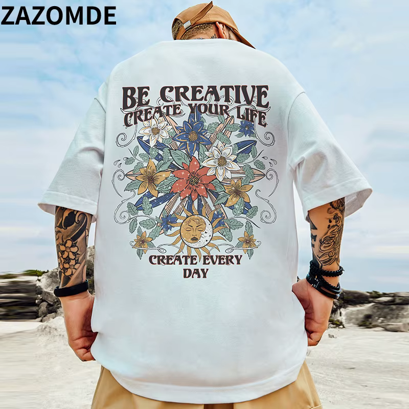 ZAZOMDE – T-Shirt manches courtes en coton
