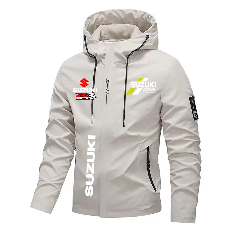 Blouson de moto coupe-vent à capuche pour homme – Qualité supérieure – Automne/Hiver – Sweat-shirt